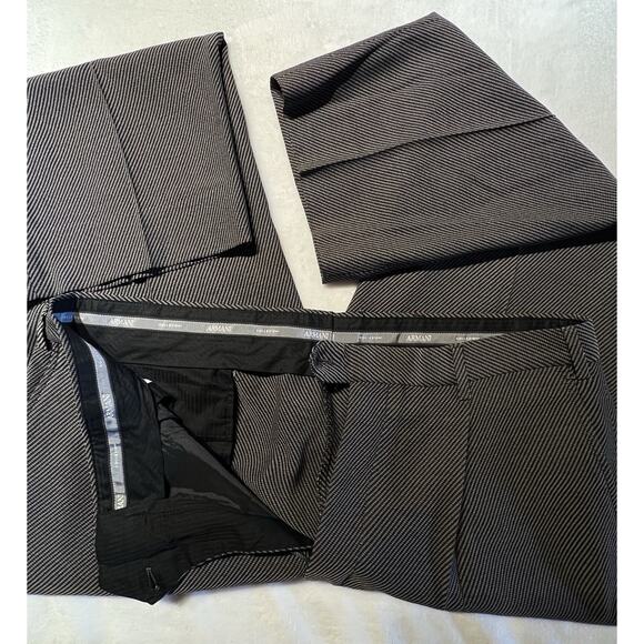 Vtg Armani Collezioni 42R 36x27 Black Gray Micro Birdseye Twill Designer Suit - Picture 7 of 16